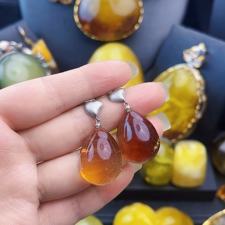 琥珀银S925镶嵌裸石