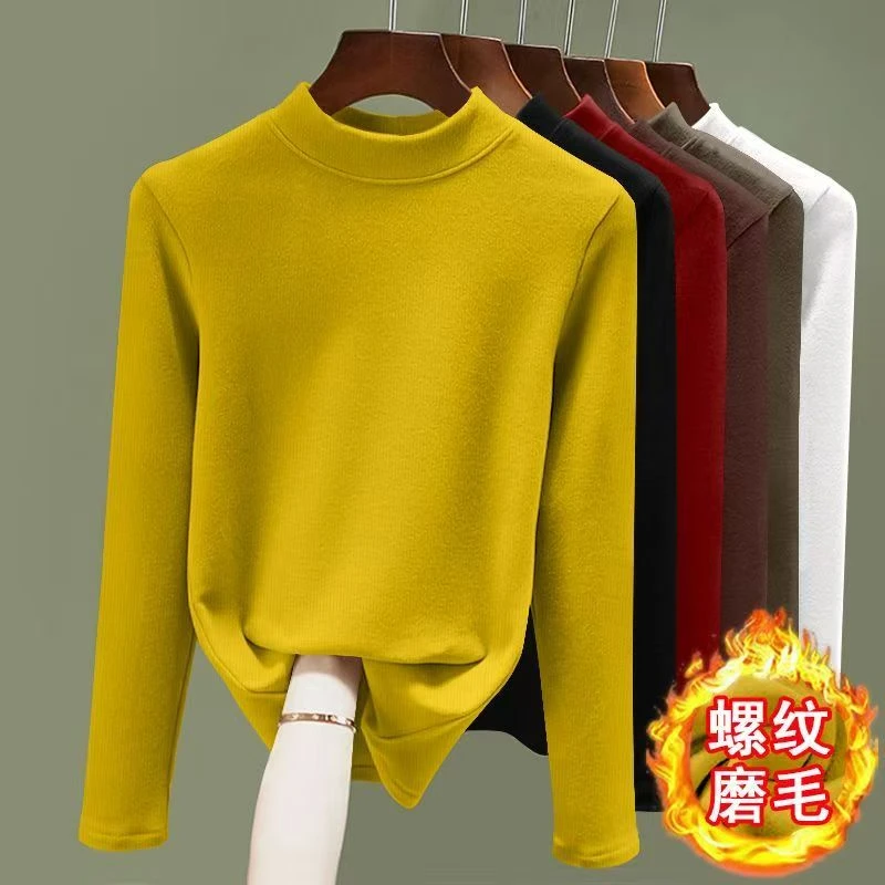 网红新款级感毛衣针织衫修身显瘦螺纹百搭潮流洋气打底衫潮