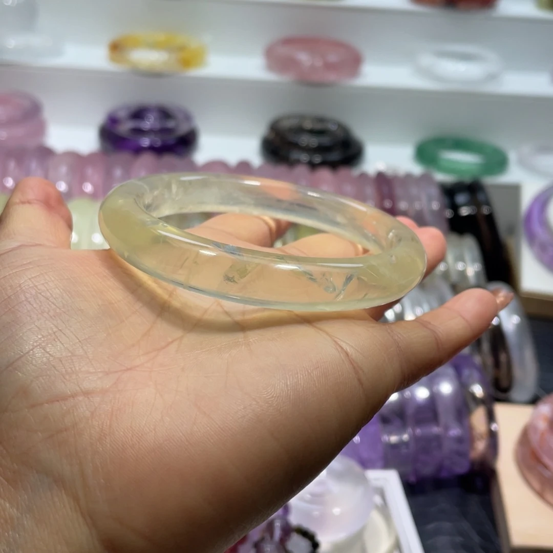 水晶手镯62圈口7号未镶嵌