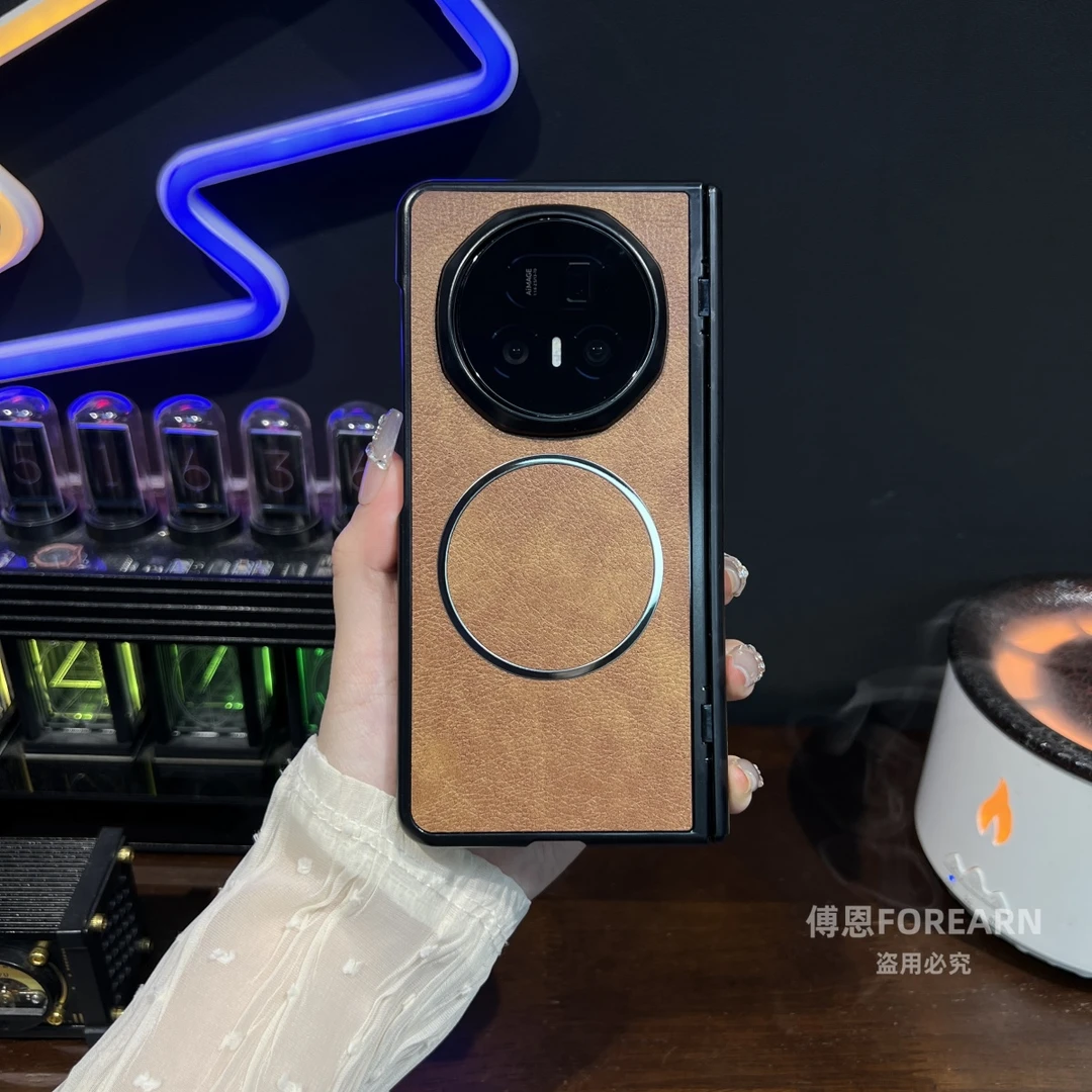 适用于荣耀magicv5手机壳magicv3折叠屏磁吸v3中轴超薄后壳v5保护
