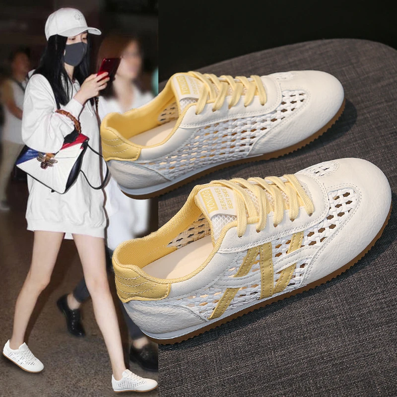 镂空编织透气夏季时尚休闲鞋小白鞋甜辣千金风运动学生休闲鞋百搭