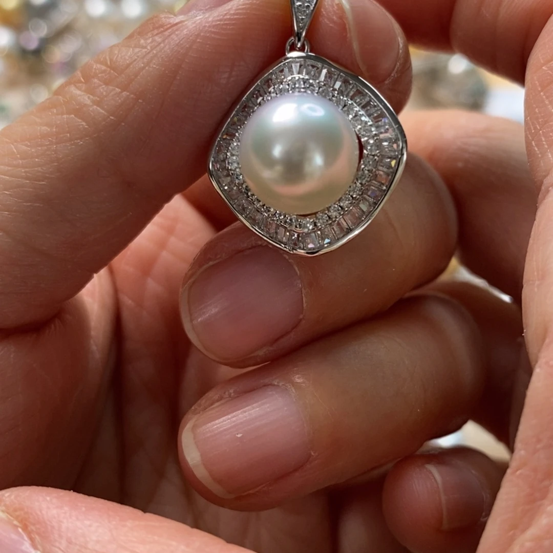 海水珍珠颈饰银S925镶嵌