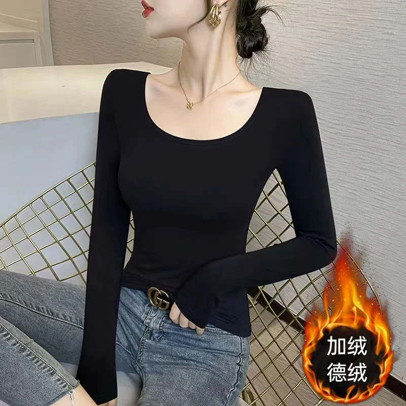 非图片微瑕直播间安排NO退NO换长袖染色显瘦外穿性感风女冬季T恤