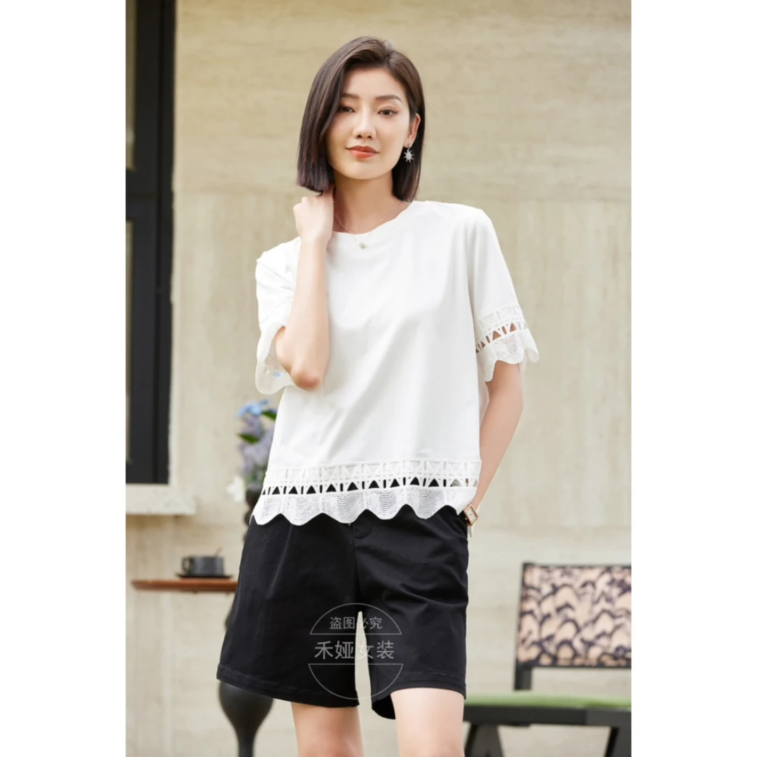 希雅9206  夏季新款时尚显瘦休闲百搭简约T恤