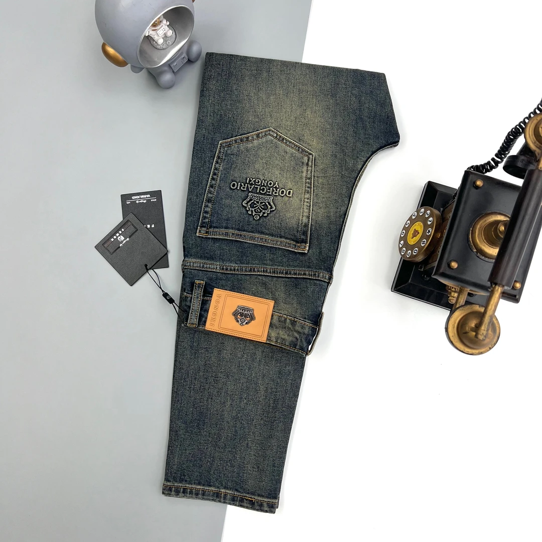 【20325-22】春季新款男士弹力休闲水洗牛仔百搭修身小直筒长裤