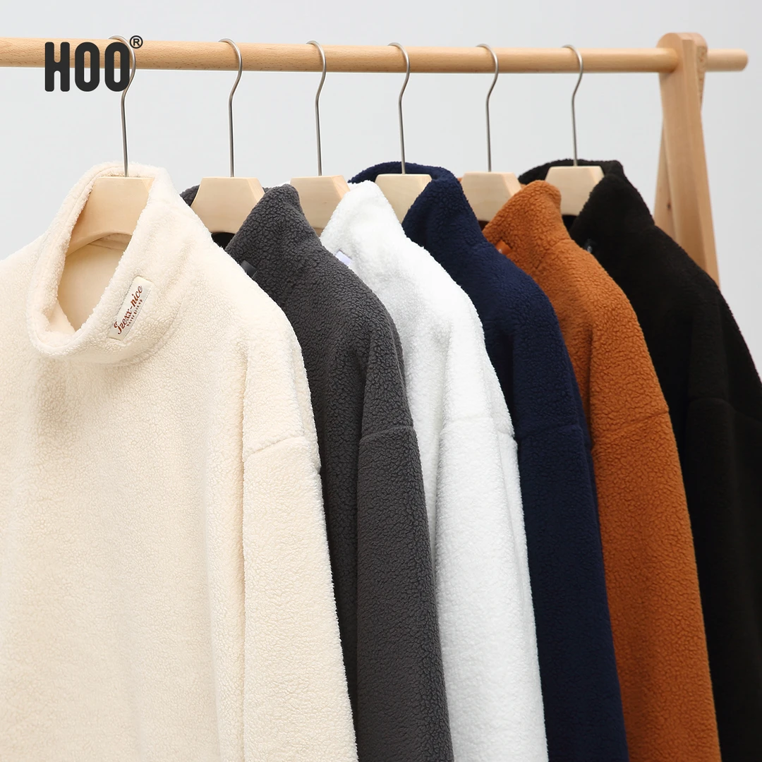 HOO大童秋冬加绒男童摇粒绒长袖半高领校服内搭保暖神器