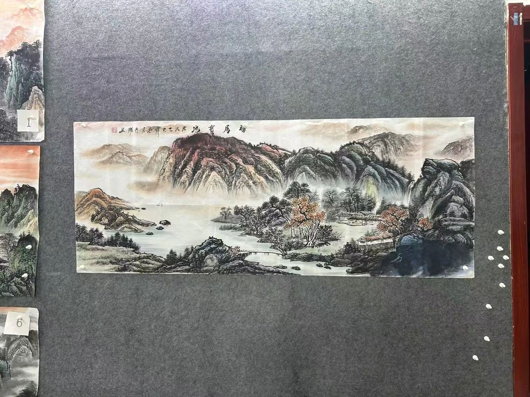 福居宝地尺寸：180cm*70cm山水画挂画客厅背景墙挂画字画装饰画