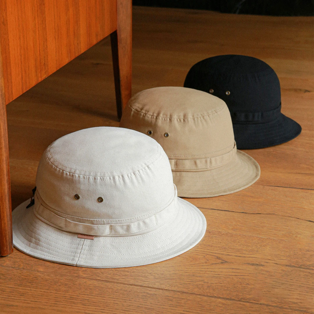 Acap Brand男女春秋季大头围日系棉质户外登山系透气遮阳渔夫帽子