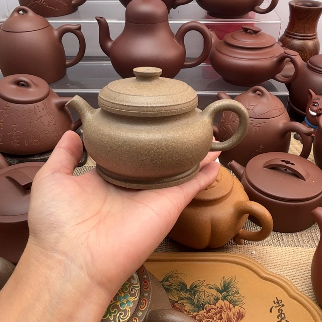 紫砂茶壶青降坡颂金壶