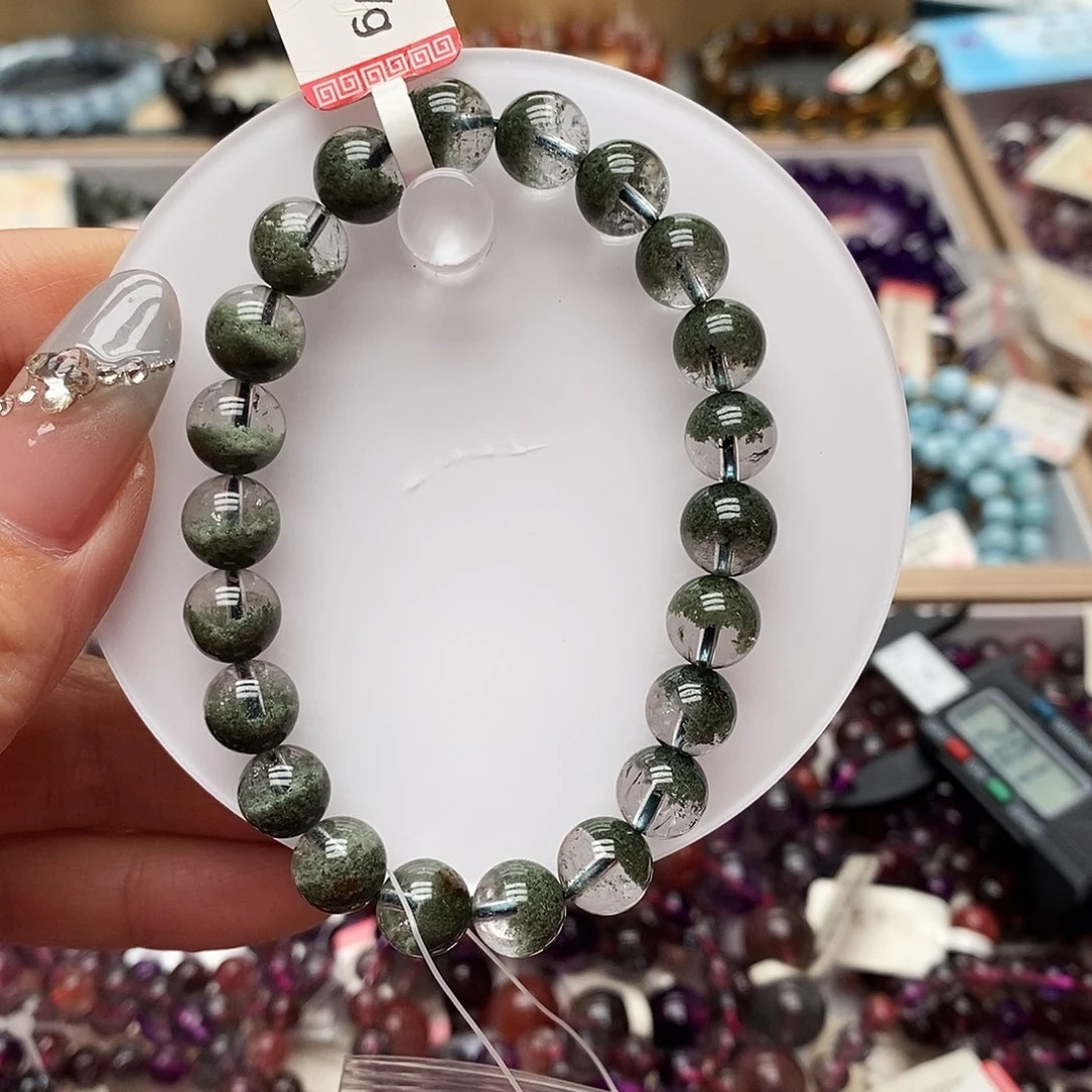 未镶嵌手链水晶md266绿幽灵聚宝盆8+