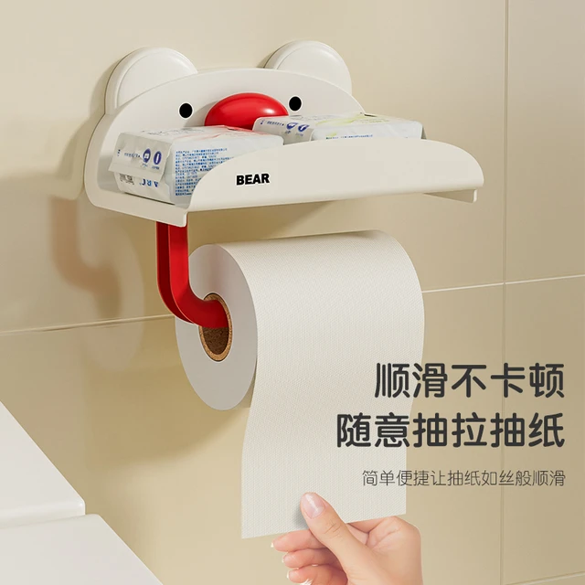 免卫生纸厕所卷纸打孔架盒吸盘置挂架架式物壁挂纸巾收纳卫生间