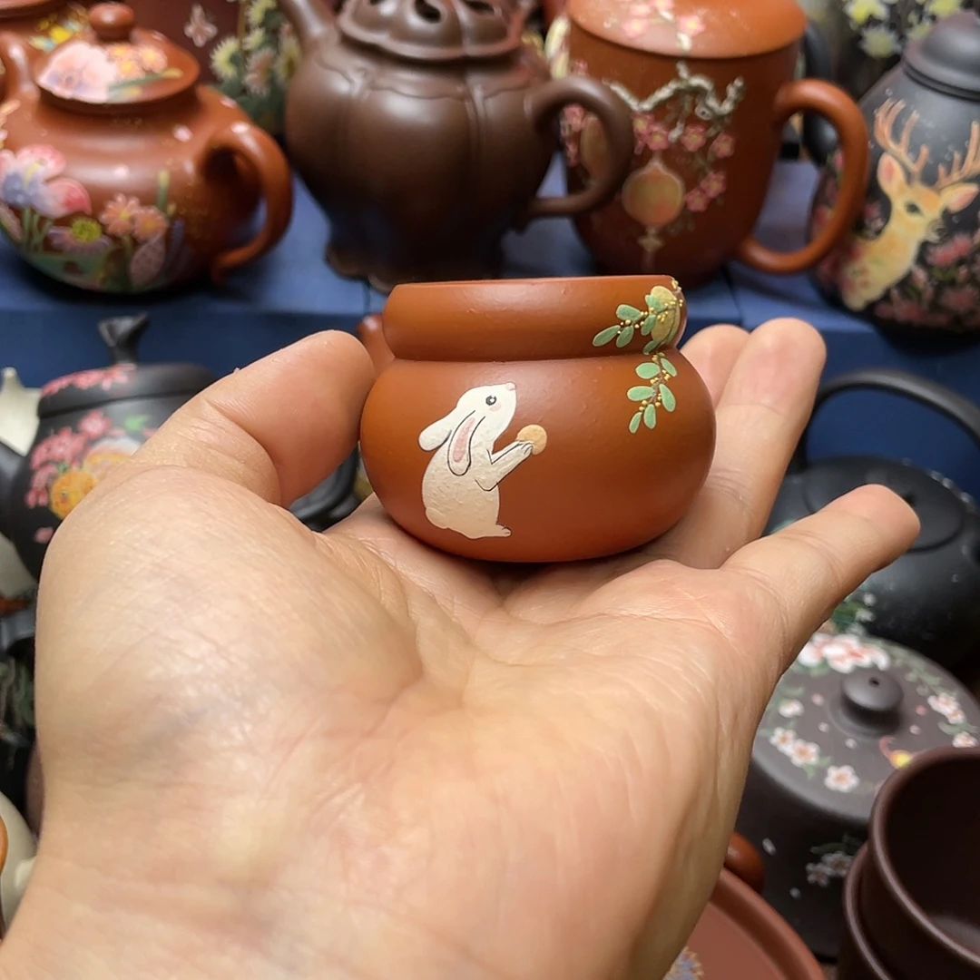 红泥茶杯紫砂主人杯60cc