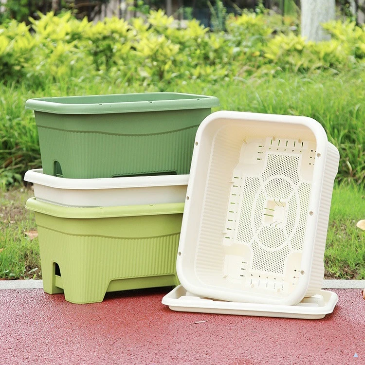 阳台果蔬大花盆家庭农场种菜神器PP材质种植草莓蔬菜长方形树脂盆