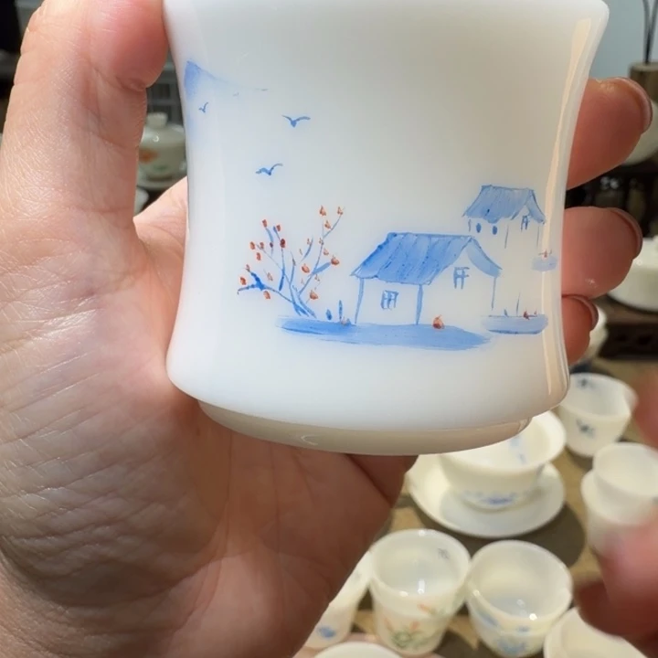 璞玉手绘釉上彩小蛮腰主人杯80