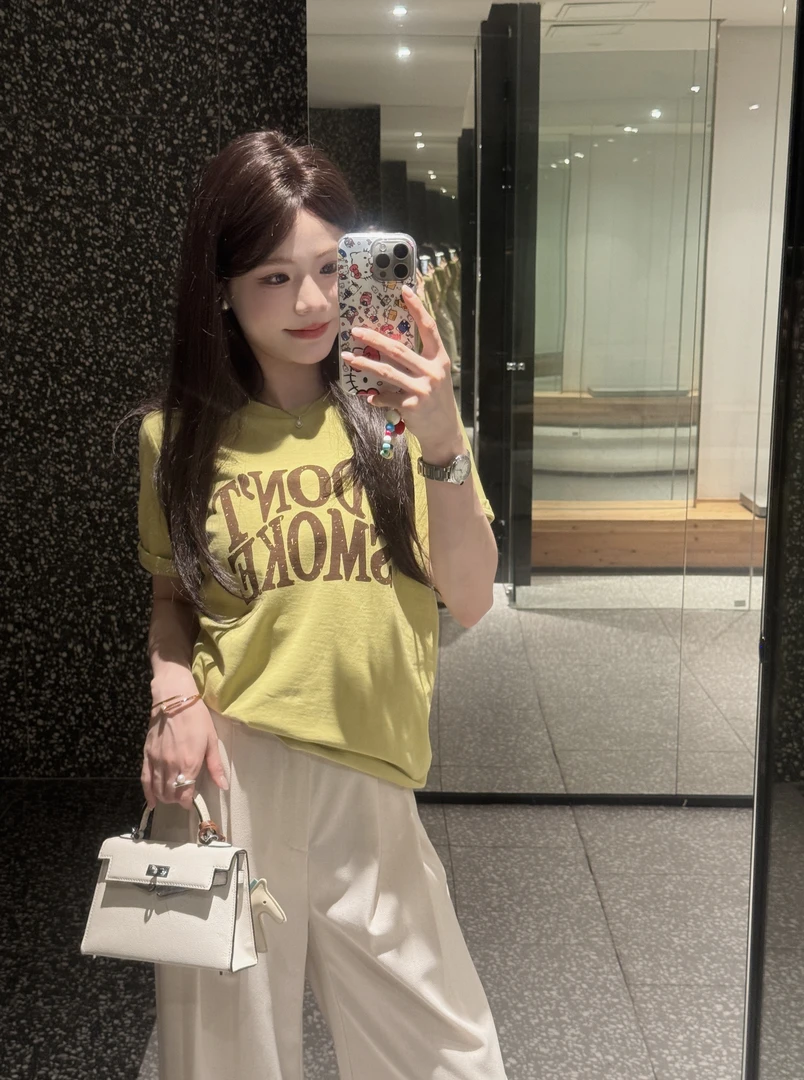 CJJ【夏日蝉鸣】230克重！夏季新款百搭短袖休闲字母印花上衣T恤女