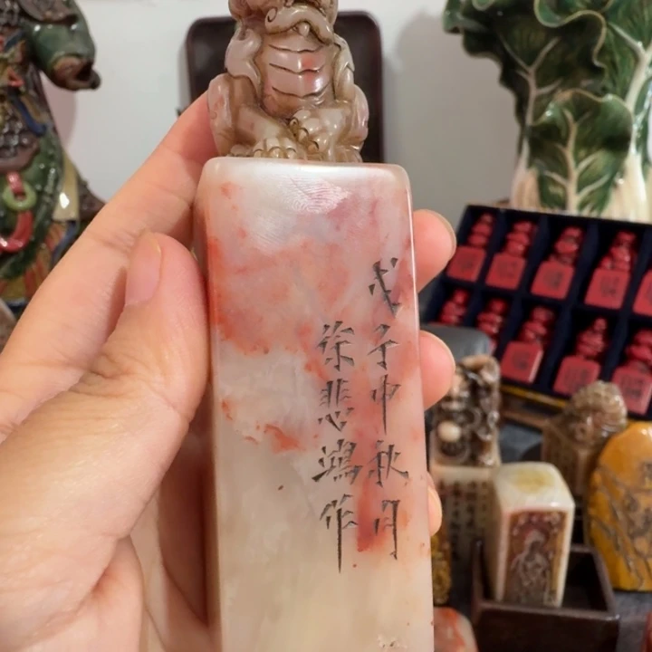 伊***饭石材手工艺品摆件包邮