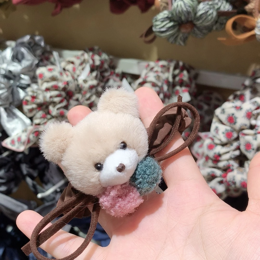 布艺非金属小熊发圈