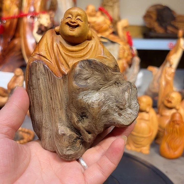 柏木太行崖柏弥勒佛