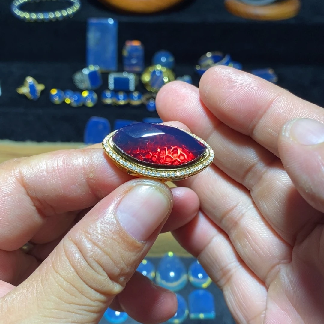 琥珀银S925镶嵌裸石