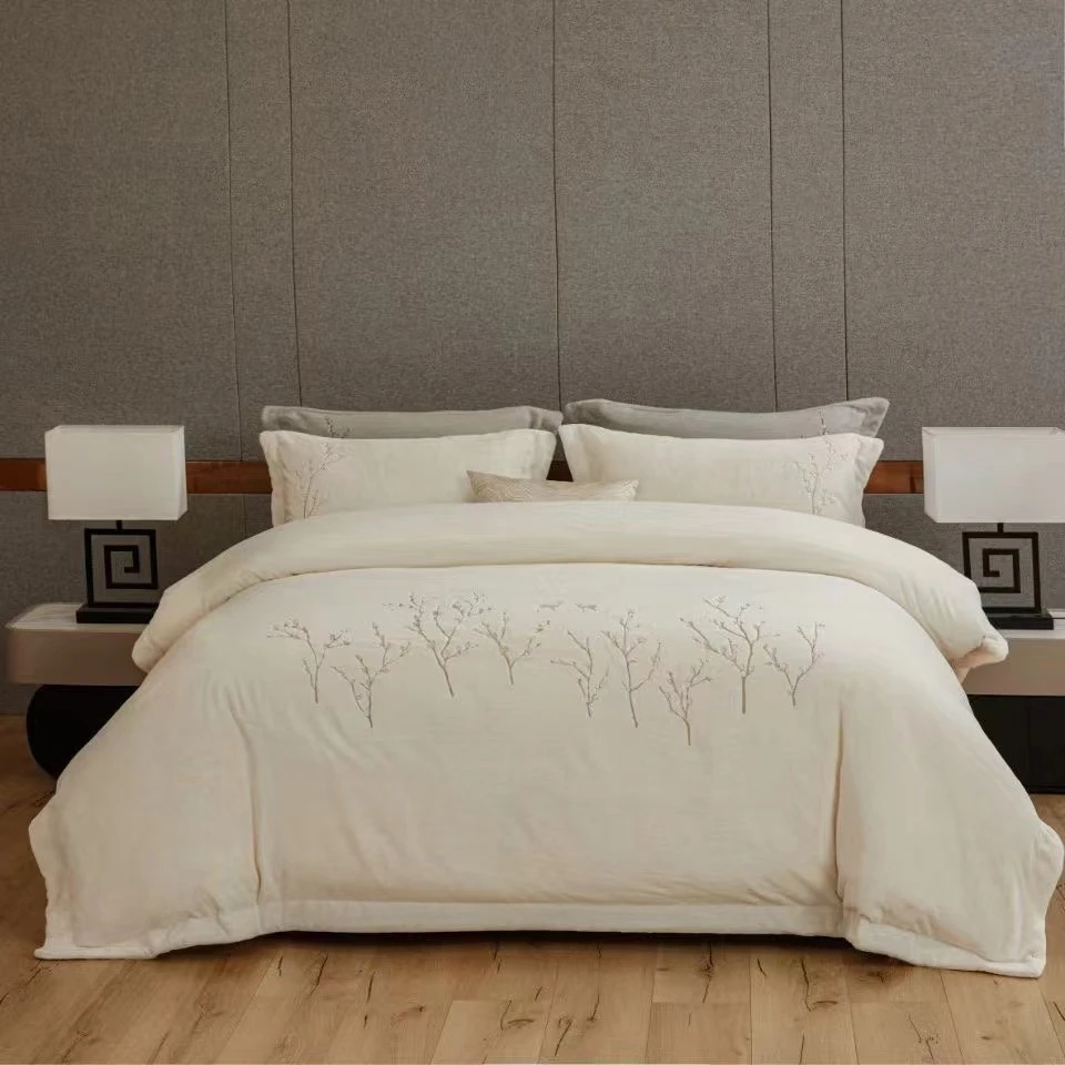 【迎柳】奶咖 四件套&绣花加厚牛奶绒双面抗静电床品套件