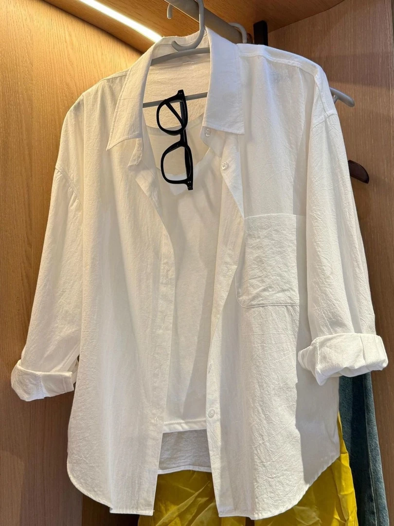 长袖衬衫女叠穿春秋新款宽松显瘦百搭上衣法式小个子衬衣遮肉外穿