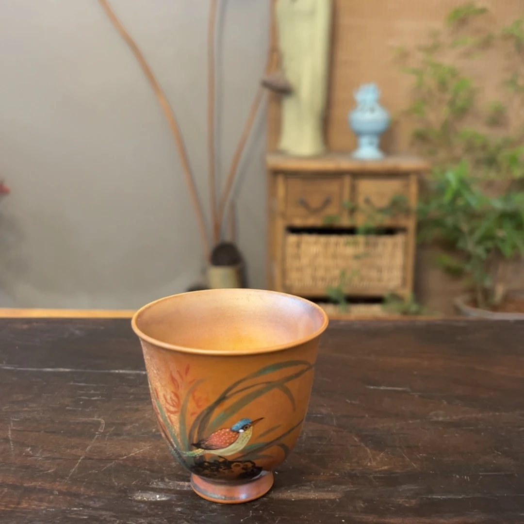 杯柴烧手工手绘陶瓷
