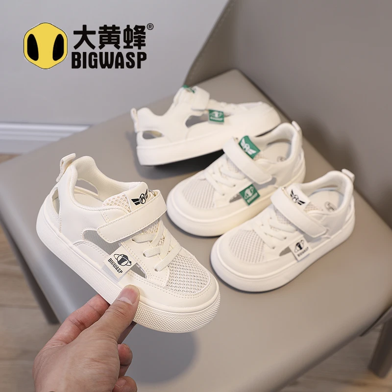 大黄蜂儿童鞋凉鞋2025夏季新款儿童鞋百搭板鞋休闲鞋男女童运动鞋