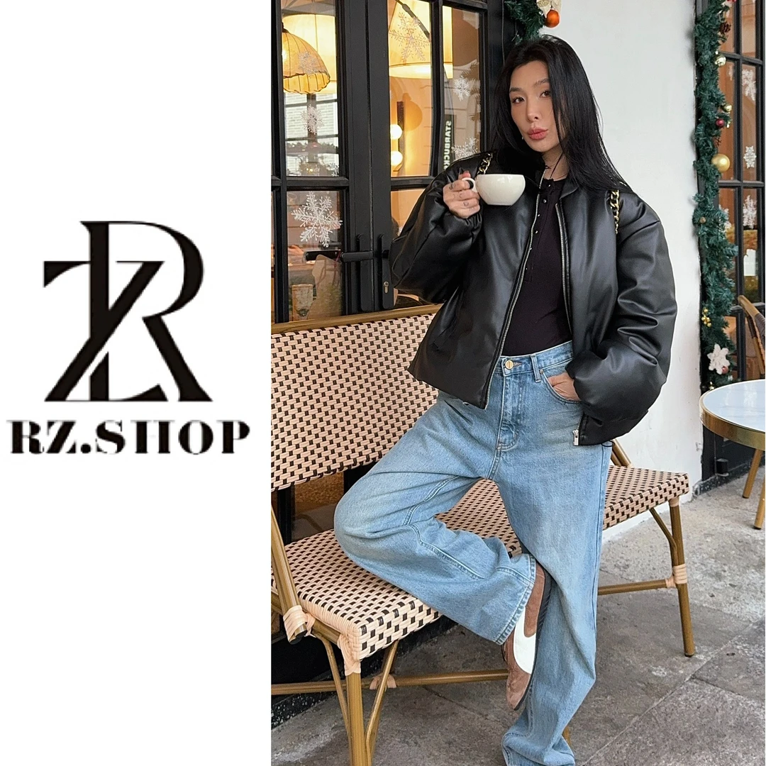 RZ定制款黑色棒球服简约皮衣