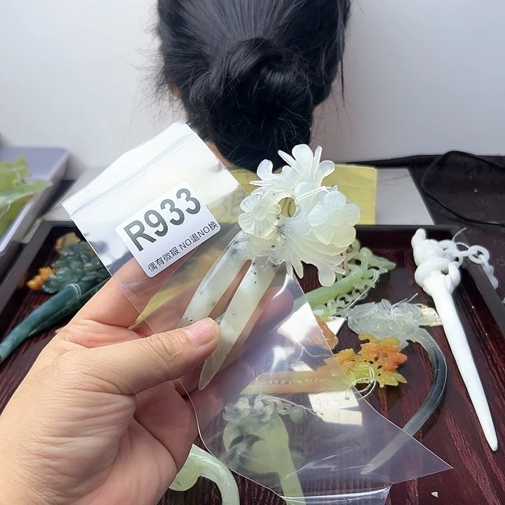 蛇纹石玉发饰合金?****