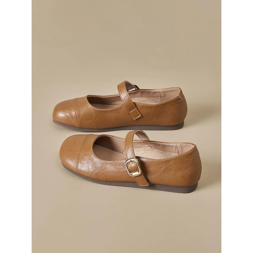 法式浅口玛丽珍鞋女2025夏季新款平底复古单鞋温柔配裙子凉鞋ins