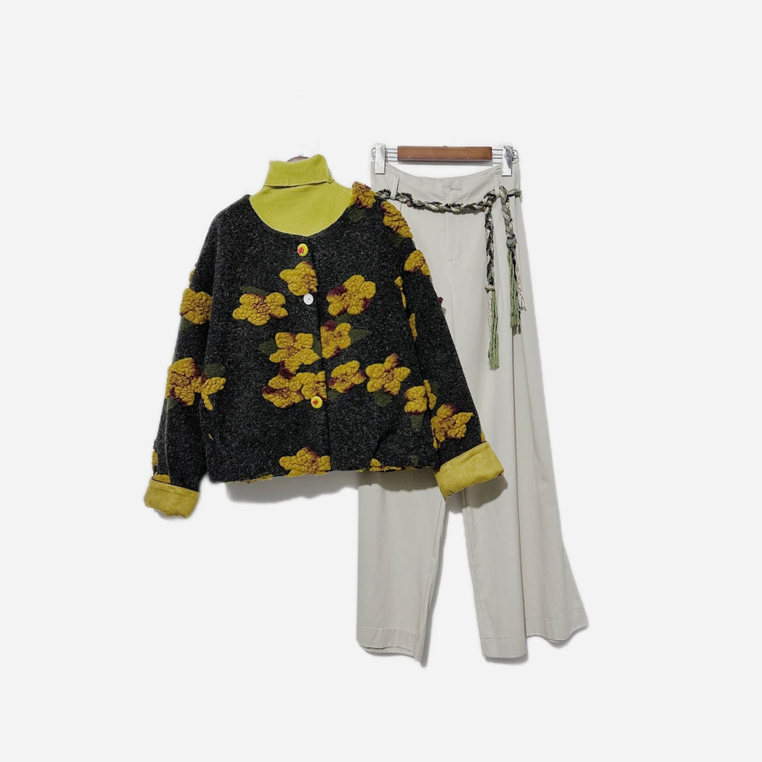 【套装】秋冬季时尚高档套装设计感时装女装服装9694[GYSS]J