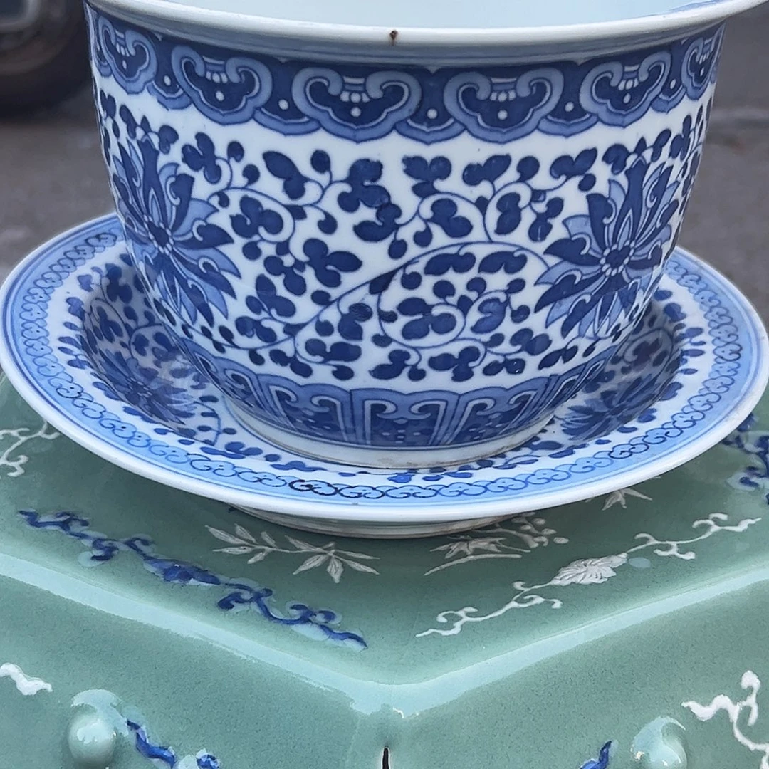 吉***）花器缠枝陶瓷花器套