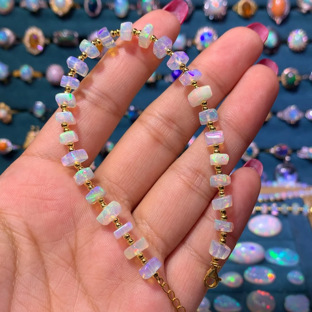 欧泊银S925镶嵌手链款