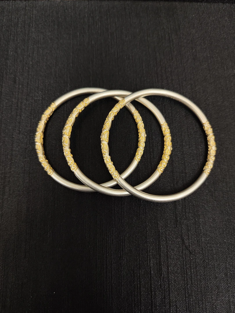 足银手镯 足银古法鎏金手镯（多样性一件发货）