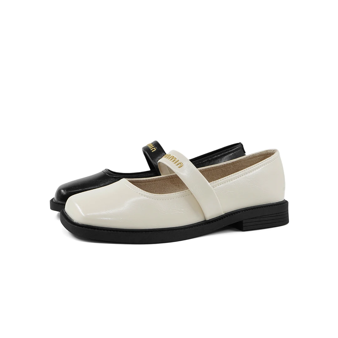 时尚百搭方头一字带厚底玛丽珍单鞋D715217-6