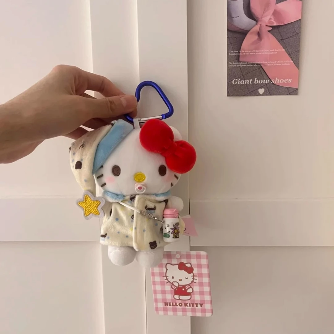 晚安萌系kt猫正版HelloKitty奶嘴毛绒玩偶包挂件可爱车挂书包挂件