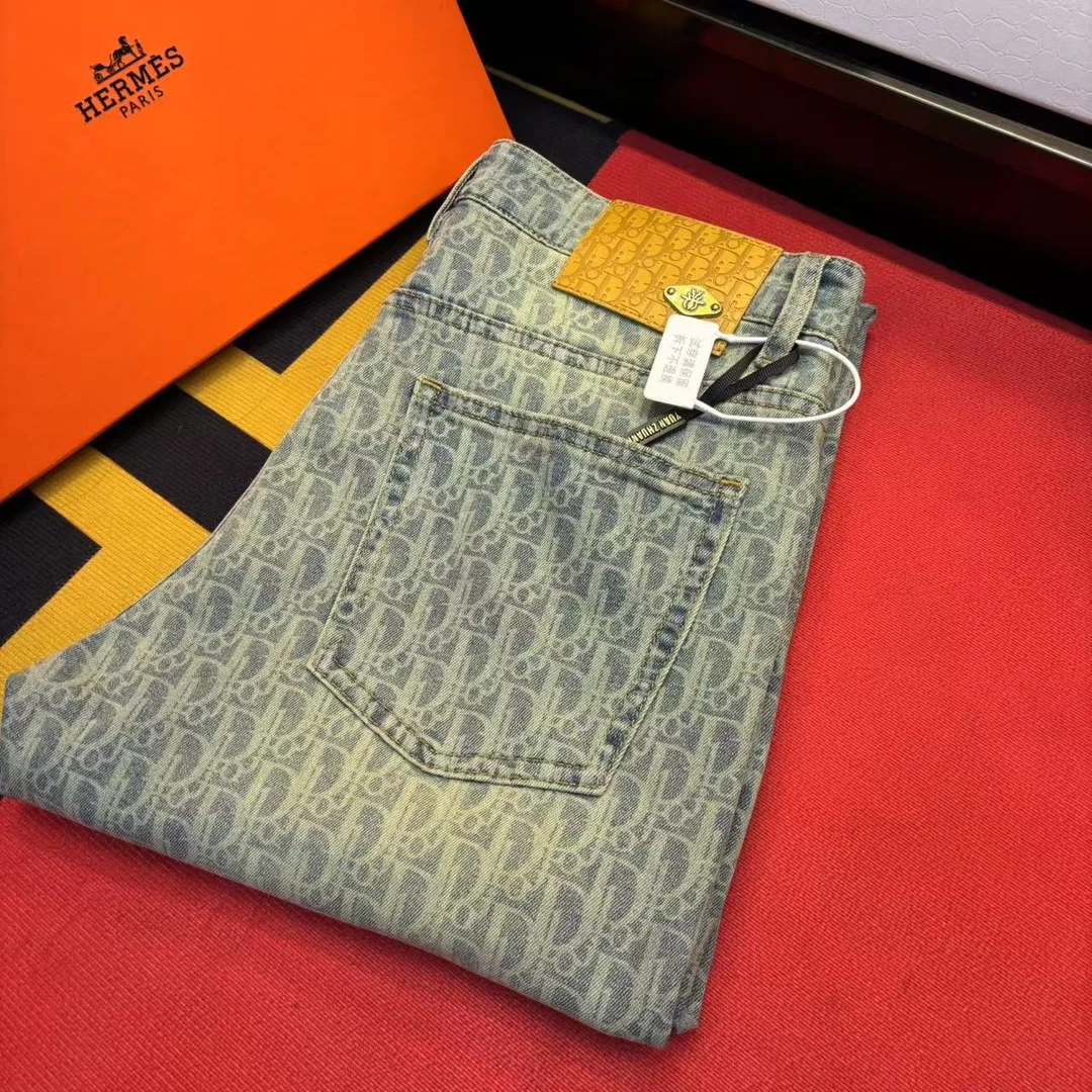 新  1（DD8899直筒裤）春夏新款百搭轻奢潮牌中腰直筒裤洗水牛仔裤