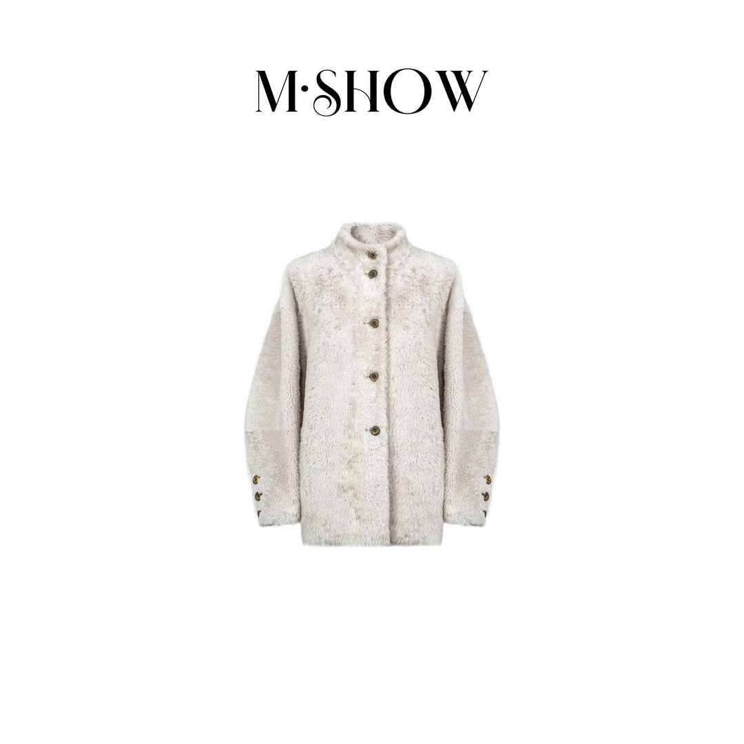 【墨秀皮草】西班牙进口拉贡皮毛一体绵羊皮秋冬时尚皮草3133PC