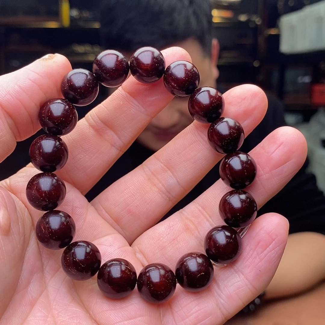 檀香紫檀（小叶紫檀）手串/手链黑*地12