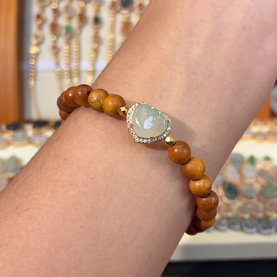 翡翠银S925镶嵌颈饰手串