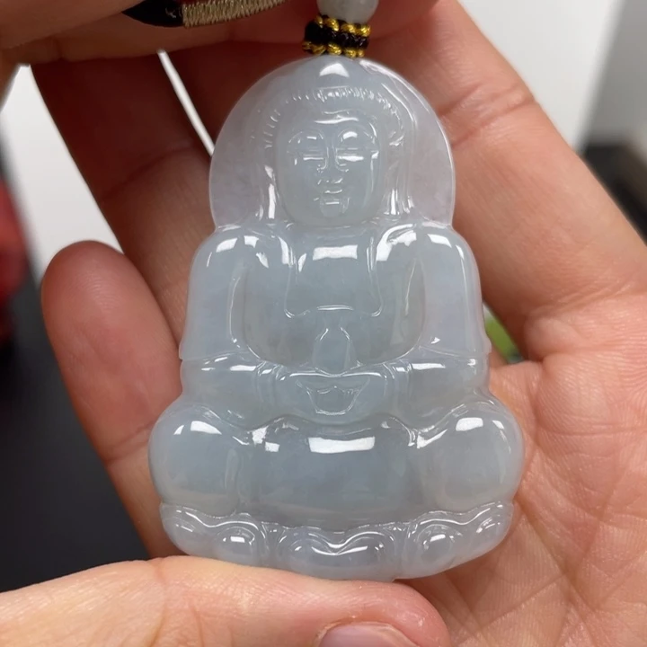 翡翠未镶嵌颈饰天然缅甸翡翠A货观音109号