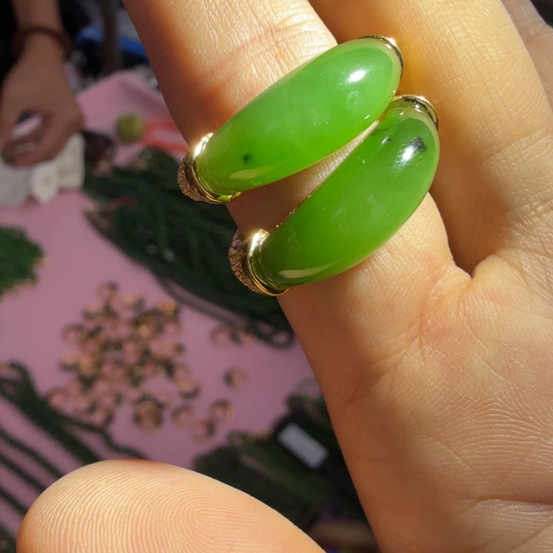 和田玉银S925镶嵌颈饰碧玉戒指门总F多样性拍一发一