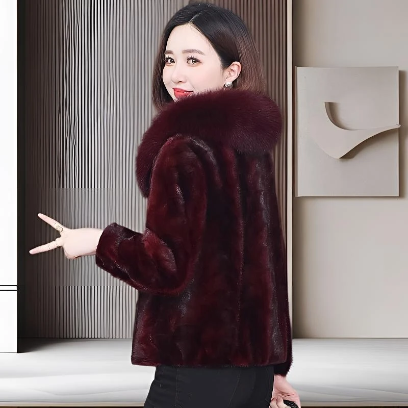 貂皮外套真毛大码保真狐狸毛海宁云仓直发本命年新年富贵红妈妈装