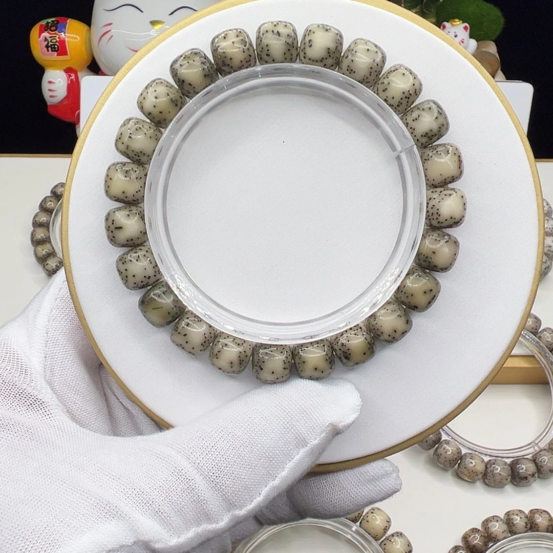 手串星月菩提绿冰糖10✖️9侧留白针尖星