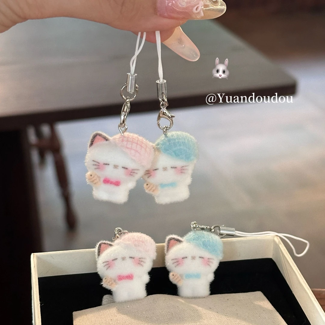 【小猫有鱼】小红书推荐植绒kt猫挂件闺礼物手机链包包饰品