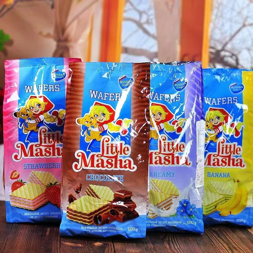 Little Masha小玛莎牌俄罗斯原装进口威化饼干零食500克