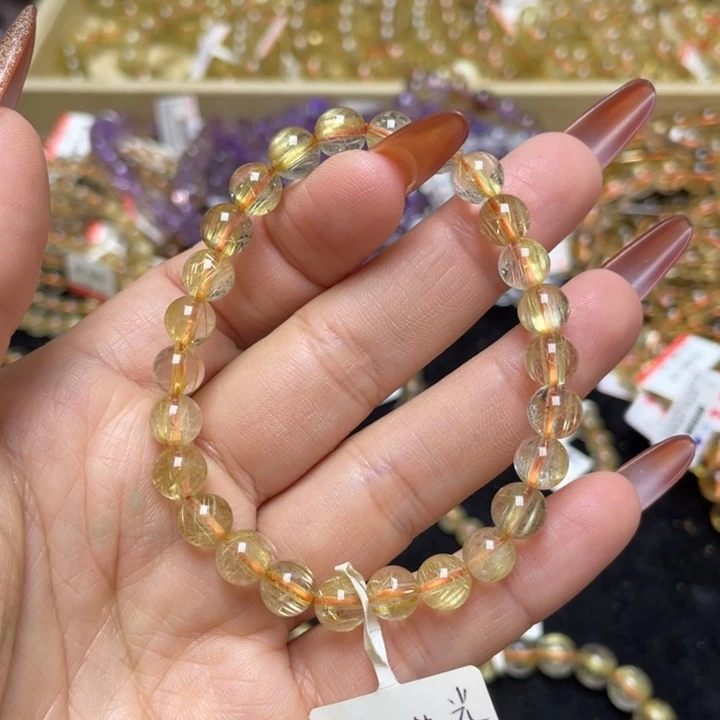 手链未镶嵌水晶金发晶7.1孤品放漏