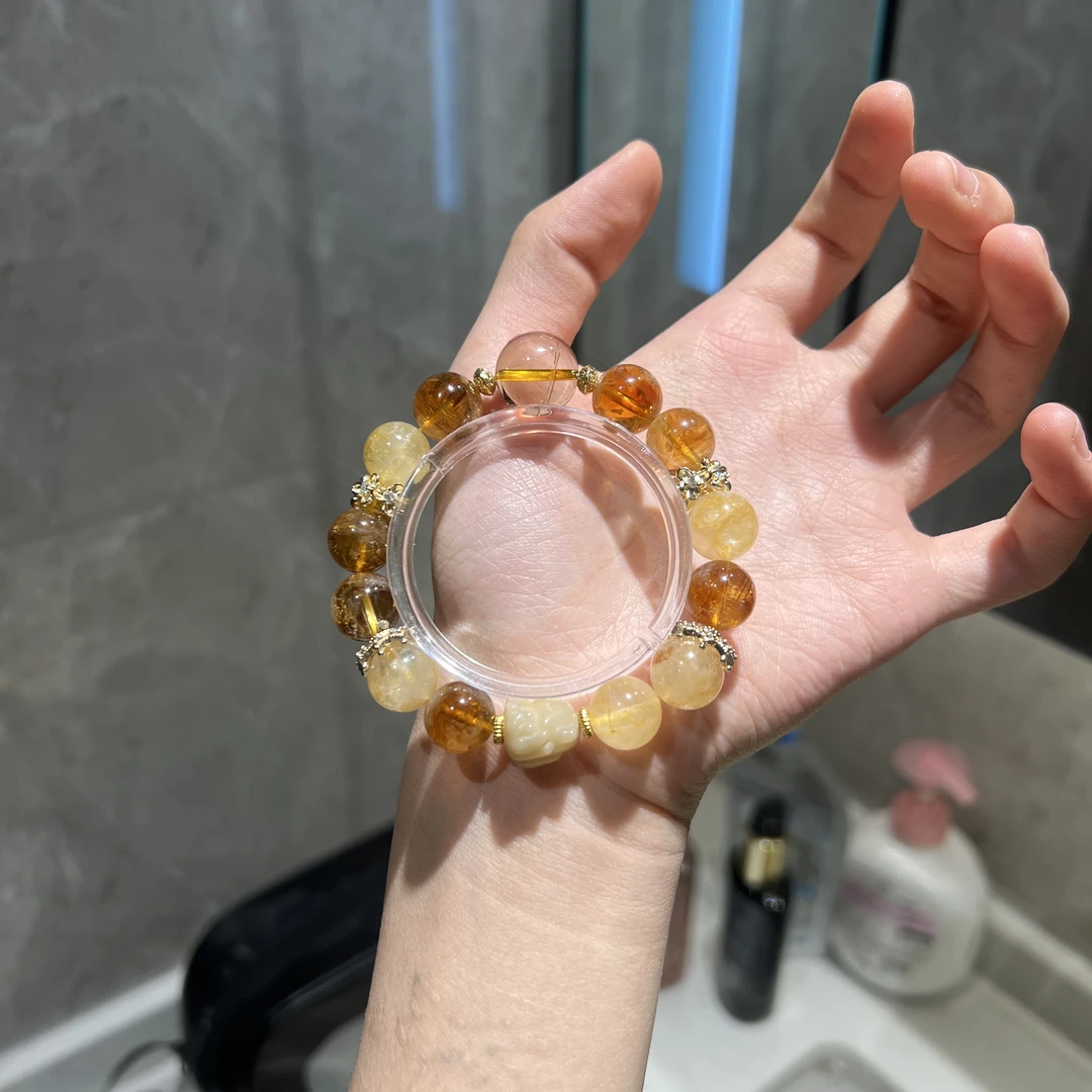 予禧原创天然黄水晶《金狸》金发晶+黄塔晶夏日缤纷款多样性发其一