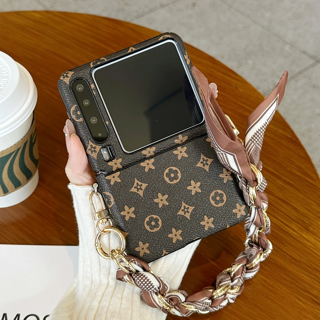 适用华为PuraX典藏版折叠屏手机壳时尚潮牌老花皮纹全包皮质防摔