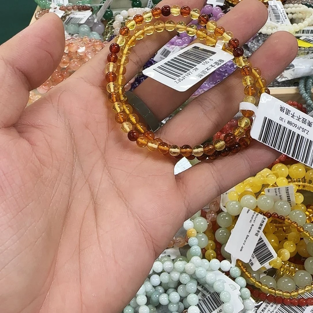 水晶手链未镶嵌卡4琥珀